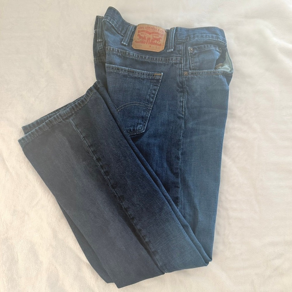 Levi's 559 Relaxed Straight Jeans Mens 38x32 Dark Wash Blue Excellent Denim